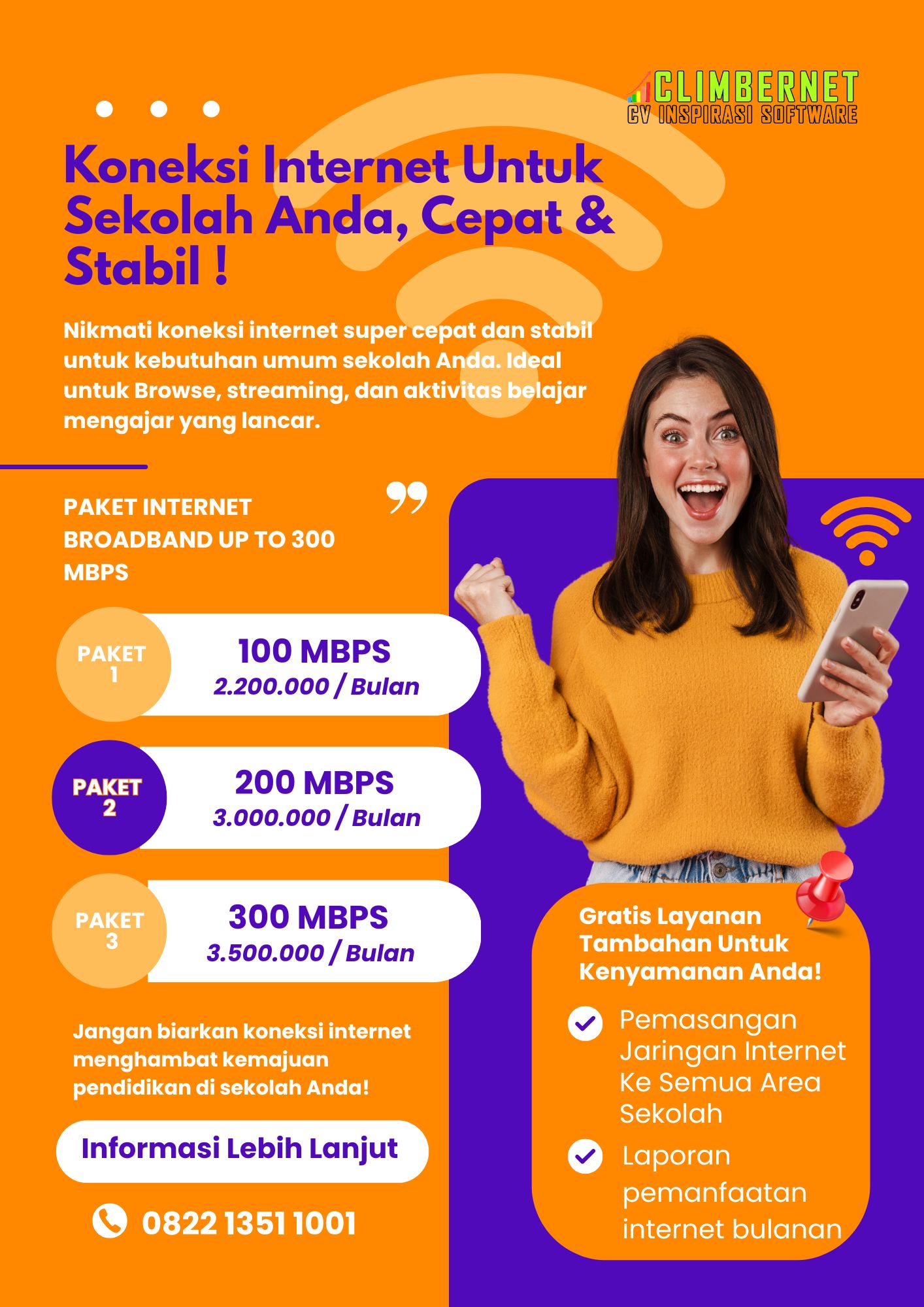 Pamflet Paket Internet Broadband CLIMBERNET